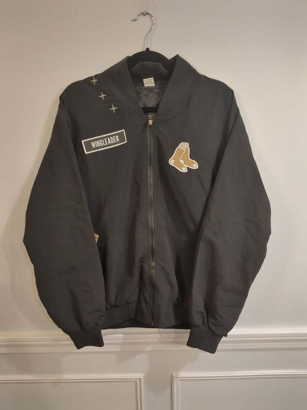 Boston Red Sox Fourth Wing Bomber Jacket Adult M Black